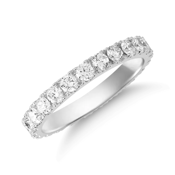 Inel eternity din aur alb cu diamante de 1.18ct