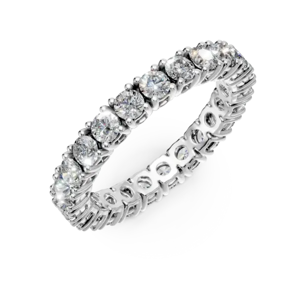 Inel eternity din aur alb cu diamante de 1.6ct