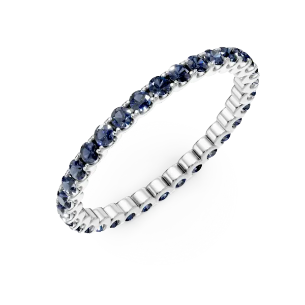 Inel eternity din aur alb cu safire de 0.8ct