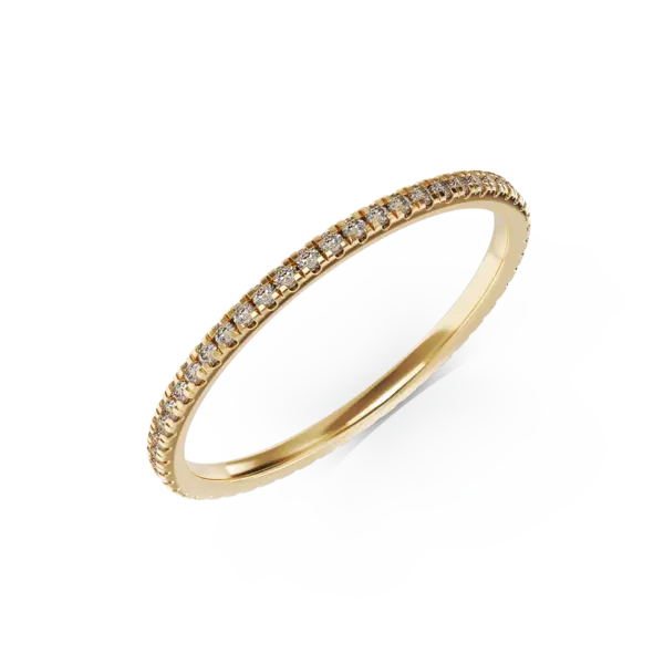 Inel eternity din aur galben cu diamante de 0.1ct