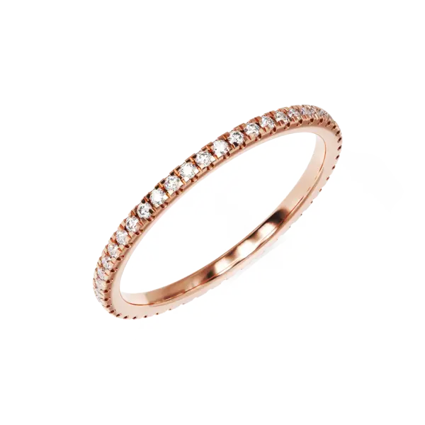 Inel eternity din aur roz cu diamante de 0.2ct