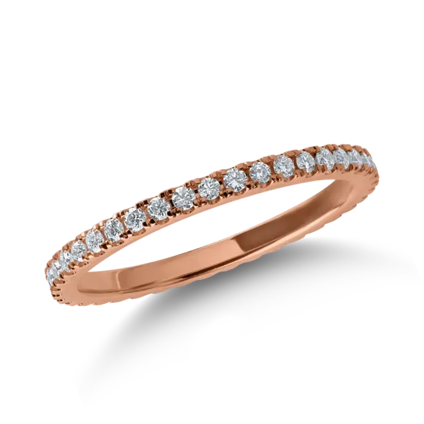Inel eternity din aur roz cu diamante de 0.33ct