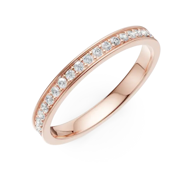 Inel eternity din aur roz cu diamante de 0.3ct