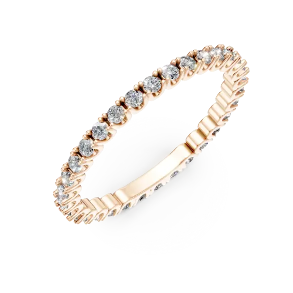 Inel eternity din aur roz cu diamante de 1ct