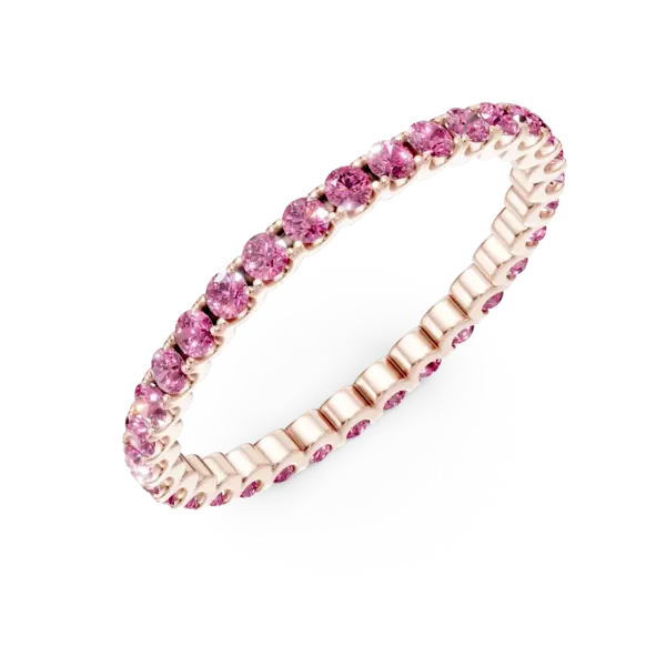 Inel eternity din aur roz cu rubine de 0.8ct