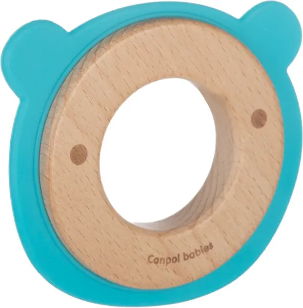 Inel gingival din lemn si silicon Canpol - Bear