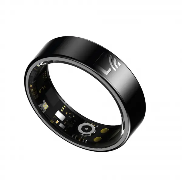 Inel inteligent iSEN R20 Negru, NFC, Monitorizare sanatate, somn si calorii, Functie adaugare persoane si monitorizare de la distanta, Contor pasi si distanta, Moduri sport, 15mAh + Statie incarcare