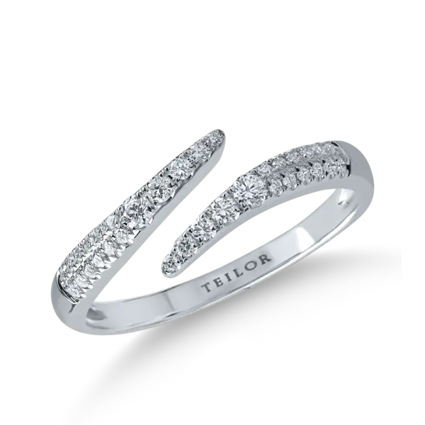 Inel minimalist din aur alb cu diamante de 0.23ct