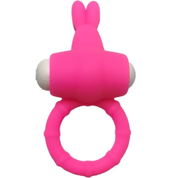 Inel pentru penis cu vibrații ARMONY – MS Bunny Vibrator Ring, silicon medical, baterii LR41, roz