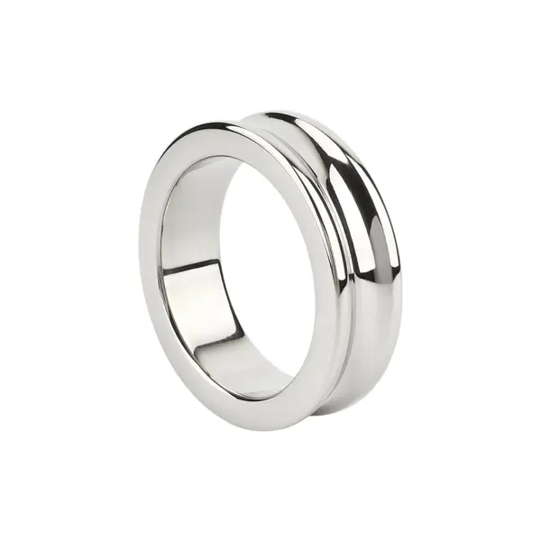 Inel pentru penis MR. STEEL The Imperator C-Ring, din oțel inoxidabil, diametru 4.5 cm (mare), argintiu