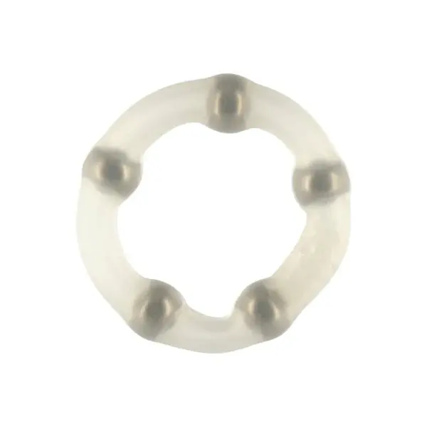 Inel pentru penis SEVEN CREATIONS Robotic Beaded Cockring, din silicon, design cu bile pentru stimulare, transparent