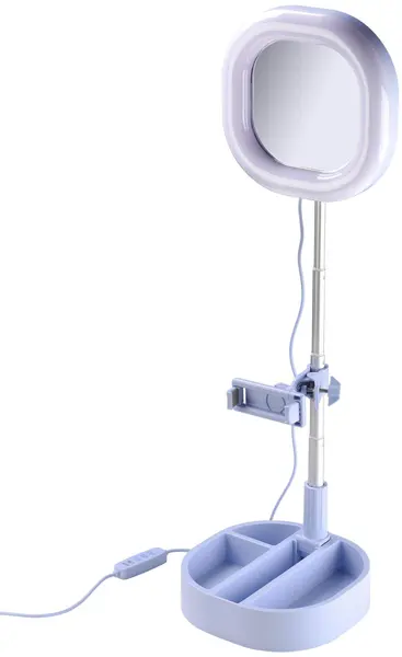 Inel selfie Cellularline - Selfie Ring Mirror, universal, alb