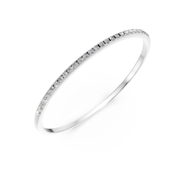 Inel semi eternity din aur alb cu diamante de 0.07ct