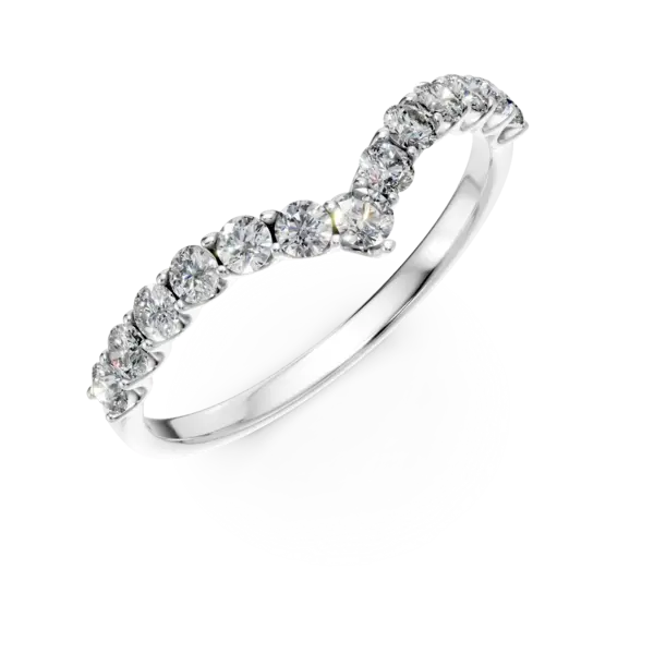 Inel semi eternity din aur alb cu diamante de 0.5ct