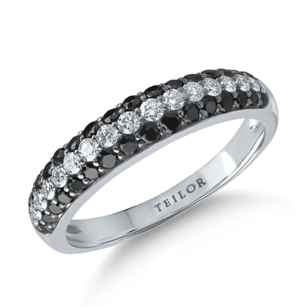 Inel semi eternity din aur alb cu diamante de 0.7ct
