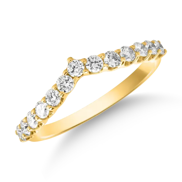 Inel semi eternity din aur galben cu diamante de 0.5ct