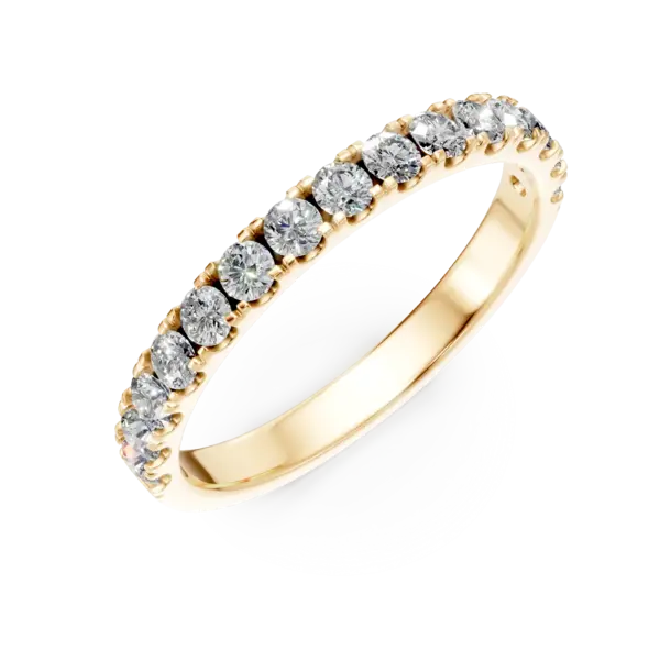 Inel semi eternity din aur galben cu diamante de 0.5ct
