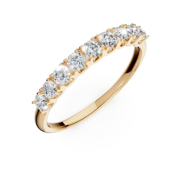 Inel semi eternity din aur galben cu diamante de 0.5ct