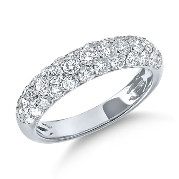 Inel semieternity din aur alb cu diamante de 1.4ct