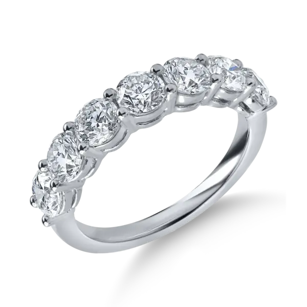 Inel semieternity din aur alb cu diamante de 2.1ct