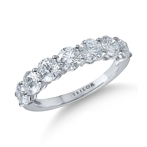 Inel semieternity din aur alb cu diamante de 2.1ct