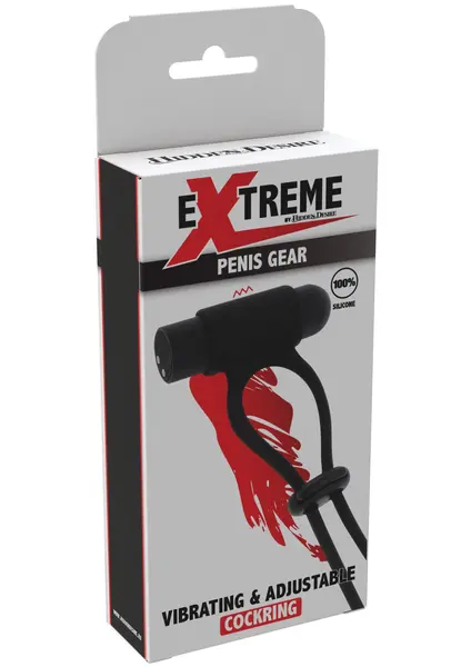 Inel vibrator pentru penis Extreme by Hidden Desire - Penis Gear, ajustabil, din silicon, 10 moduri de vibratii, negru