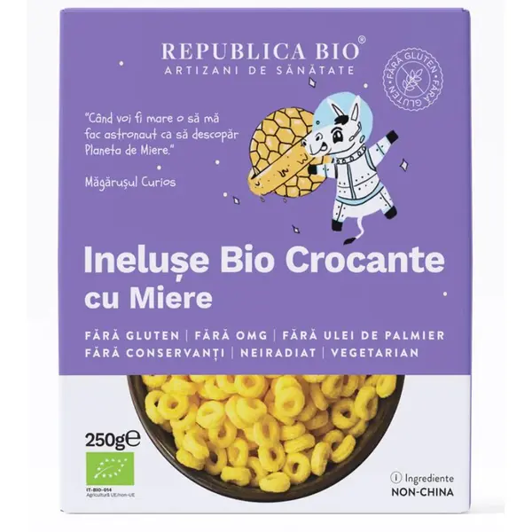 Ineluse Bio crocante cu miere FARA GLUTEN Republica BIO, bio, 250 g