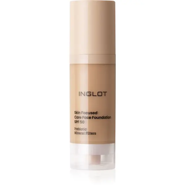 Inglot Skin Focused Care Face Foundation SPF 50 acoperire make-up SPF 50 culoare Medium Apricot 30 ml