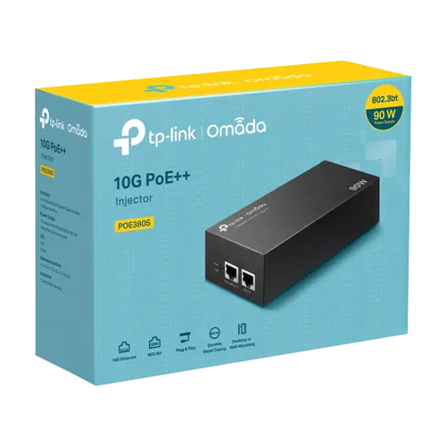 Injector Hi-PoE, 2 x RJ45 10G, 90W - TP-Link Omada POE380S