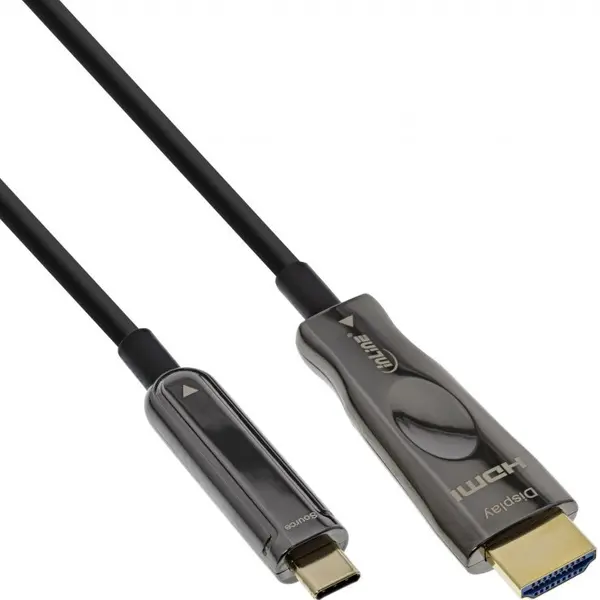 Inline Cablu activ optic AOC USB type C la HDMI 4K60Hz T-T 50m, InLine IL64250A