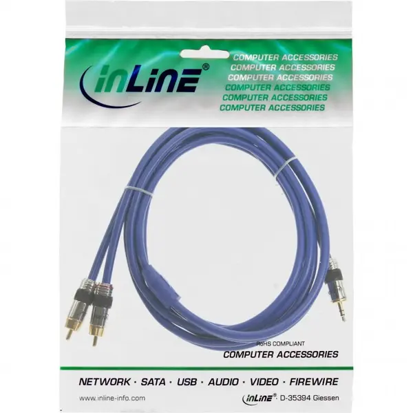 Inline Cablu audio Premium jack stereo 3.5mm la 2 x RCA T-T 20m, InLine IL89937P
