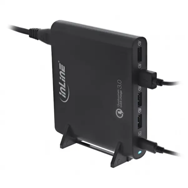 Inline Incarcator universal Quick Charge 3.0 4 x USB-A + 1 x USB type C 80W Negru, InLine IL31510S
