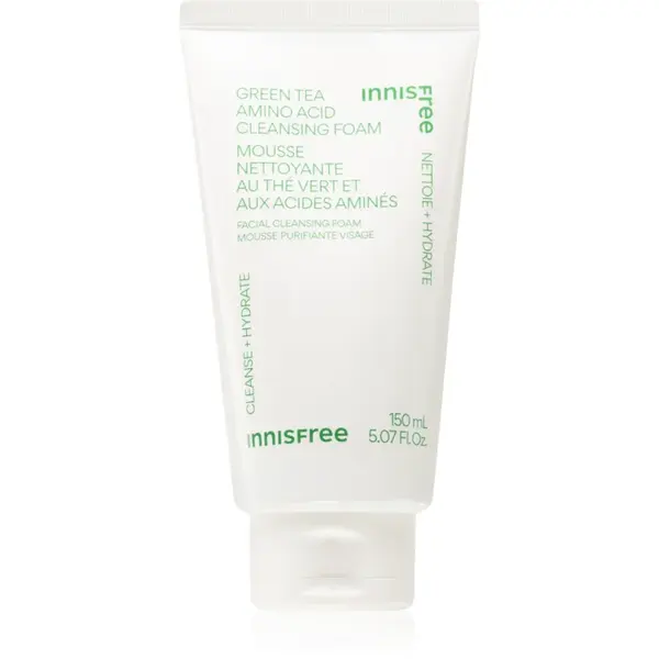 innisfree Green Tea Amino Acid Cleansing Foam demachiant spumant delicat cu efect de hidratare 150 ml