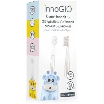 innoGIO GIOGiraffe & GIORabbit Spare Heads Transparent capete de schimb pentru periuta de dinti pentru copii