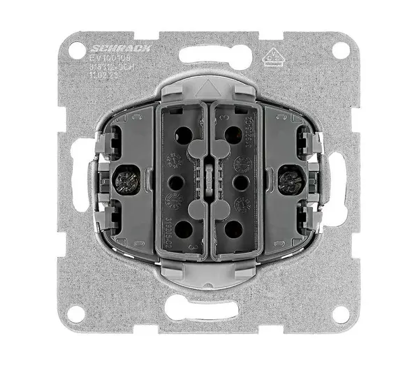 Insert pentru intrerupator dublu, cleme cu element elastic, montaj incastrat, Schrack VISIO S EV100109