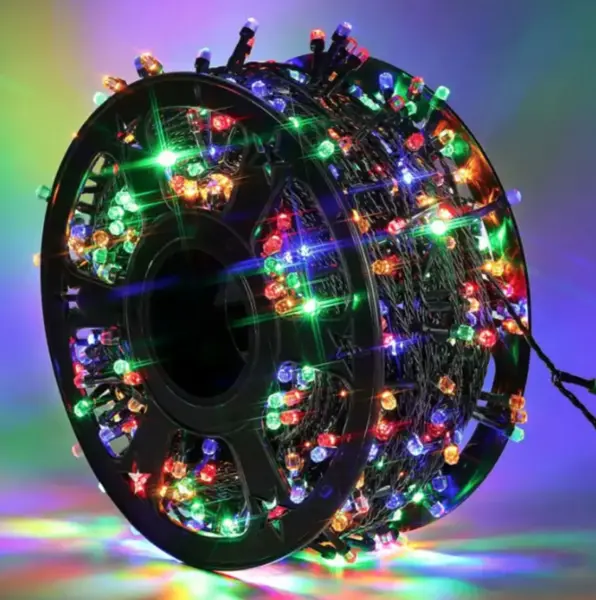 Instalatie multicolora 100m tip rola cu 480 LED 8 efecte de iluminare