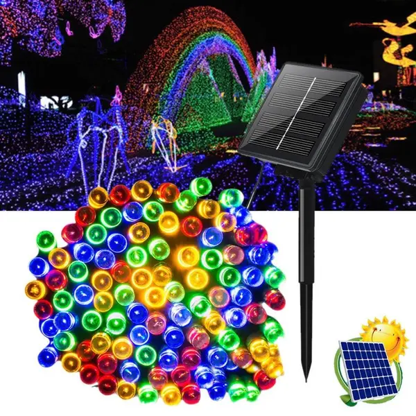 Instalatie solara 300 LED, 30 metri, Multicolor