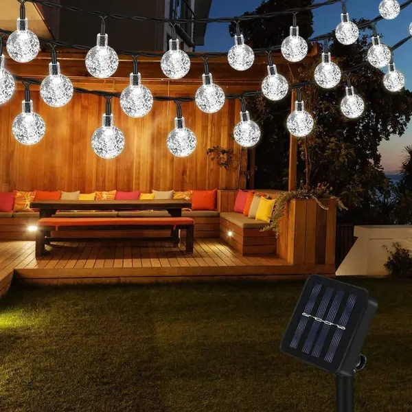 Instalatie solara 50 globulete LED, Alb rece