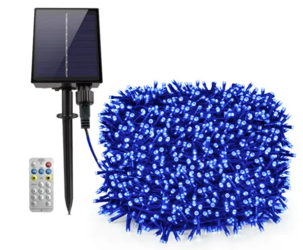 Instalatie solara decorativa 600 LED lungime 60 metri 1500 15 ALBASTRA