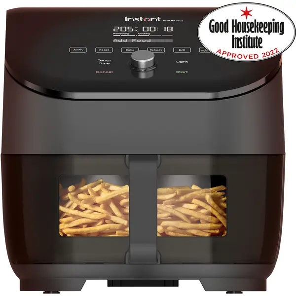 Instant Pot Friteuza cu aer cald, fara ulei, Instant Vortex Plus 6 Clear Cook, Ecran digital, Cos detasabil, 6 functii de gatire, Capacitate 5.7 litri, 1700W