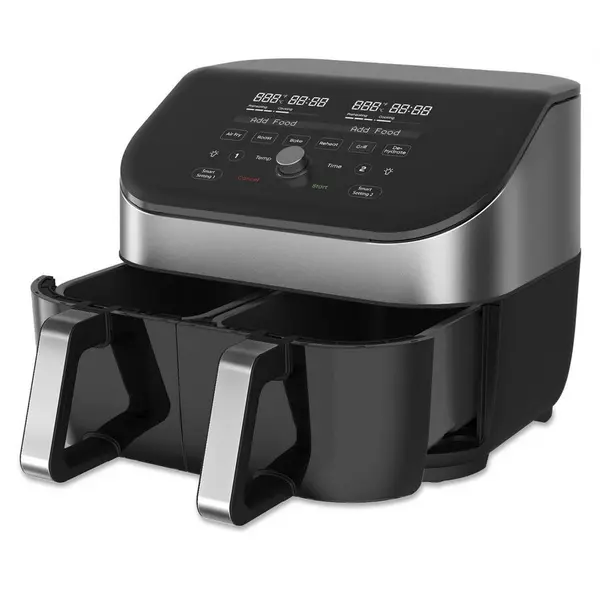 Instant Pot Multicooker Instant Pot Vortex Plus 8 Dual (8L), Air fryer cu 2 cosuri si tehnologie ClearCook, 1700 W, Negru-Inox