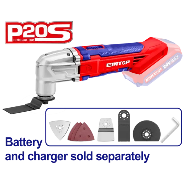 Instrument multifunctional fara acumulator si incarcator, 6 viteze, 8 accesorii - ELMF2022, EMTOP