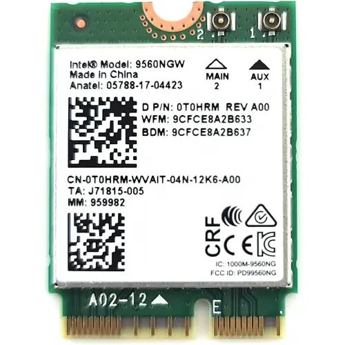 INTEL Placa de retea Intel 9560.NGWG.NV, Wi-Fi 802.11 a/b/g/n/ac, 5 GHz
