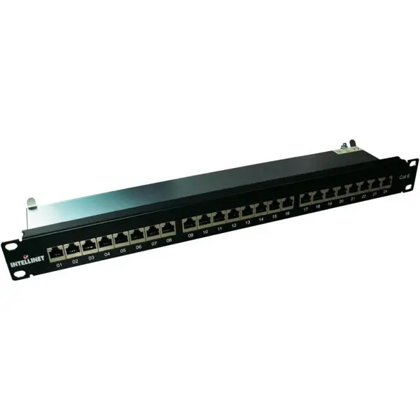 INTELLINET Patch Panel Intellinet 24 porturi, FTP, Cat6 ecranat, 1U pentru rack 19, sistem prindere de tip punch-down 720038