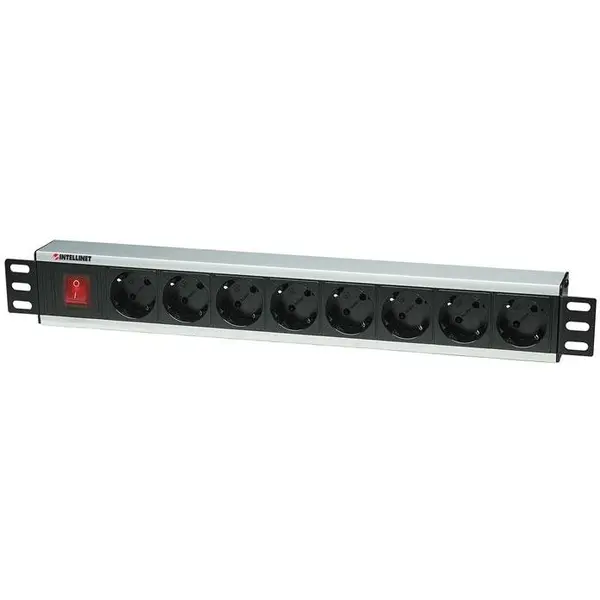 INTELLINET Power Strip Intellinet 1.5u Pentru Rack 19, 8 Prize Schuko, Maxim 16a, Indicator Led, Fara Protectie, On/Off, Cablu 3m 207157