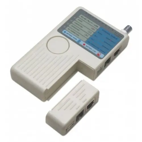 INTELLINET Tester cablu 4-in-1, RJ11/RJ45/USB/BNC, Beige, Retail Box 351911
