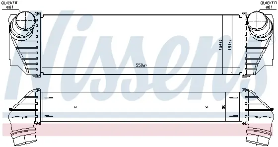 Intercooler BMW Seria 5 (F10), 5 (F11), 5 GRAN TURISMO (F07), 6 (F12), 6 (F13), 6 GRAN COUPE (F06), 7 (F01, F02, F03, F04) 3.0D intre 2009-2018