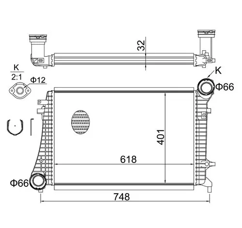 Intercooler, compresor E-KRAFT 1924004018