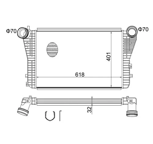 Intercooler, compresor E-KRAFT 1924004020