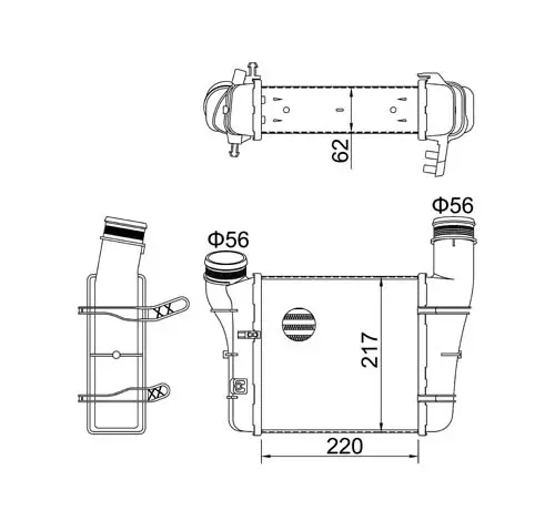 Intercooler, compresor E-KRAFT 1924004033